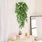 2Pcs Hanging Flower Artificial Vine Hanging Plants Greenery Faux Greenery Artificial Hanging Plants (White)